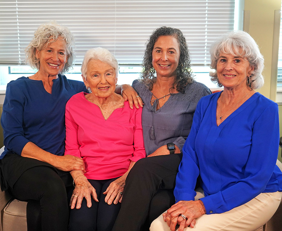 happy resident with daughters